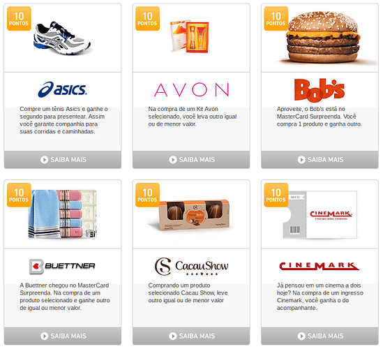 mastercard surpreenda - exemplos de promoções