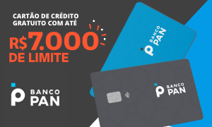 banco Pan imagem em destaque, cartão de crédito gratuito com até sete mil reais de limite.