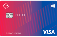 Bradesco Visa cartão de crédito neo com pagamento por aproximação.