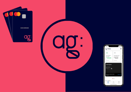 Cartões AgZero e Aplicativo AgZero no celular.