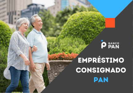 Casal de idosos felizes com empréstimo consignado Banco PAN