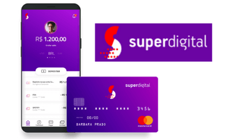 Smartphone com conta Superdigital. Cartão pré-pago Superdigital. 