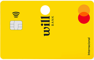 Cartão de Crédito e Débito Will bank Mastercard Amarelo.