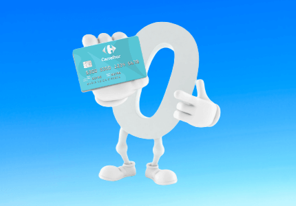 Figura do número zero mostrando o cartão de crédito Carrefour Usou Zerou.