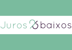 Logomarca da plataforma de empréstimos Juros Baixos em fundo verde.