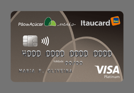 Cartão de crédito Visa Itaucard Pão de Açúcar mais Platinum.