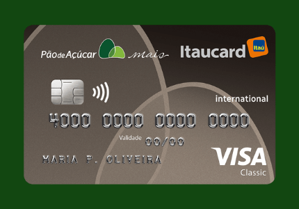 Cartão de crédito Visa Itaucard Pão de Açúcar mais Internacional