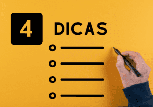 Mão anotando em uma lista com quatro pontos e quatro traços que representam as quatro dicas para não cair em golpe de empréstimo.