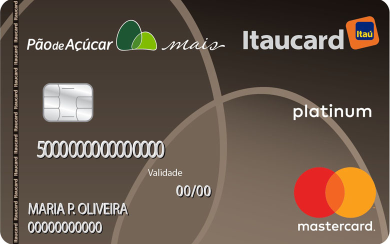 Cartão de crédito Itaucard Pão de Açúcar mais Mastercard Platinum.
