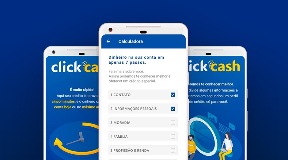 Clickcash aplicativo para simulação de empréstimo