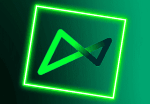 Logomarca do banco digital Next, com quadrado verde neon em volta, com fundo também verde.