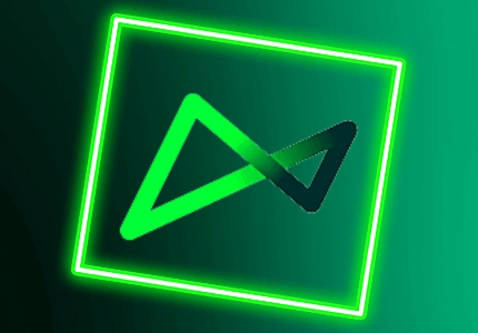 Logomarca do banco digital Next, com quadrado verde neon em volta, com fundo também verde.