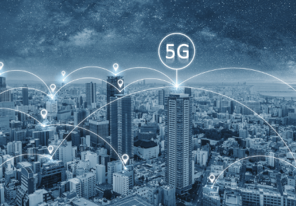 Cidade inteligente, totalmente conectada ao 5G.