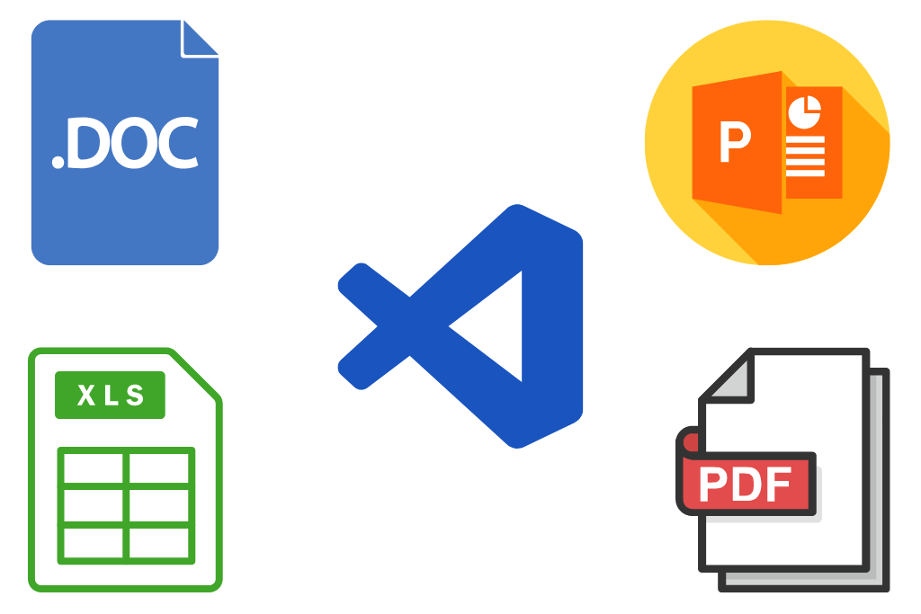 Símbolos dos produtos oferecidos pela Microsoft como Word e PowerPoint
