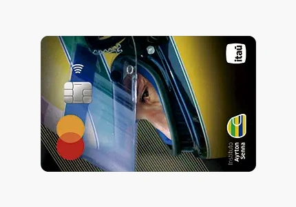 cartão Itaú com a logo Ayrton Senna