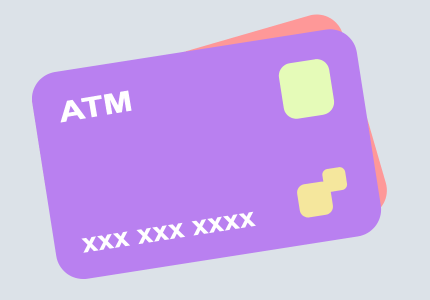 Desenho de um cartão de crédito sobreposto a outro.